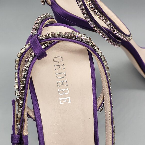 GEDEBE Crystal Embellished Jill Satin Sandals - Picture 8 of 15